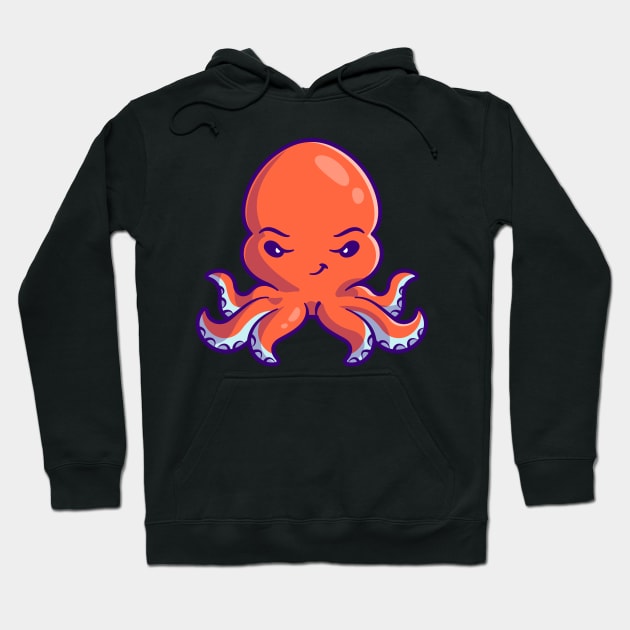 Cute Octopus Cartoon Hoodie by Catalyst Labs